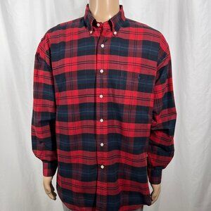 Vintage Ralph Lauren Men's Large Red Plaid Long Sleeve Button-Up "Big Shirt"